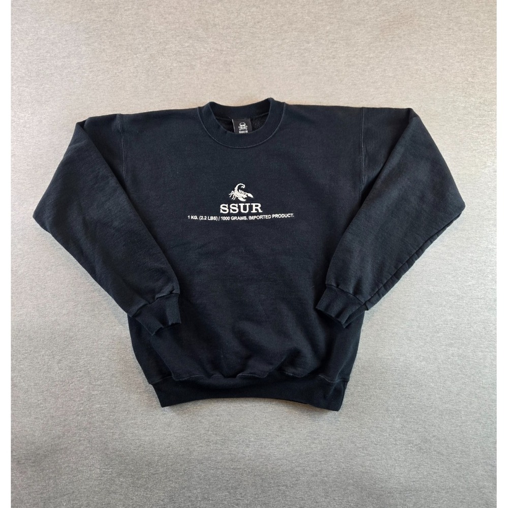 SSUR Sweatshirt Men's S‎ Black 2.2 LB. 1000 Grams Embroidered Scorpion Pullover